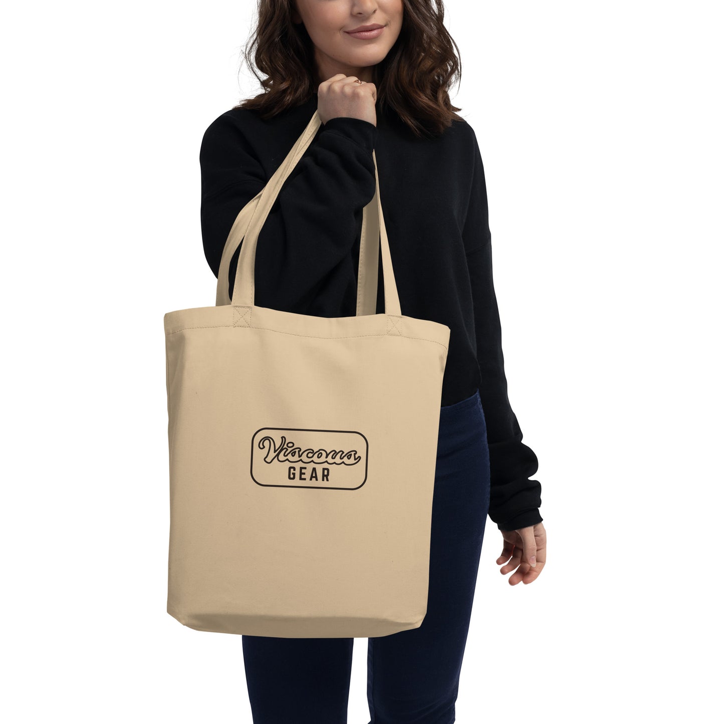 Viscous Gear Minimalist Badge Dark Typography Logo Eco Tote Bag