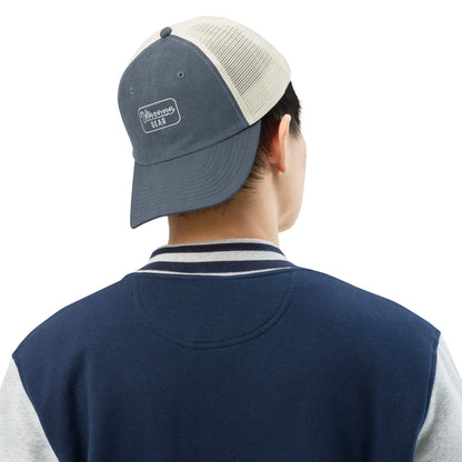 Viscous Gear Minimalist Badge Typography Logo Unisex White Embroidery Pigment-dyed cap