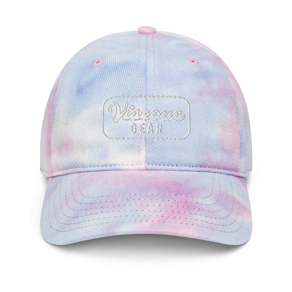 Viscous Gear Minimalist Badge Typography Logo Unisex White Embroidery Tie dye hat