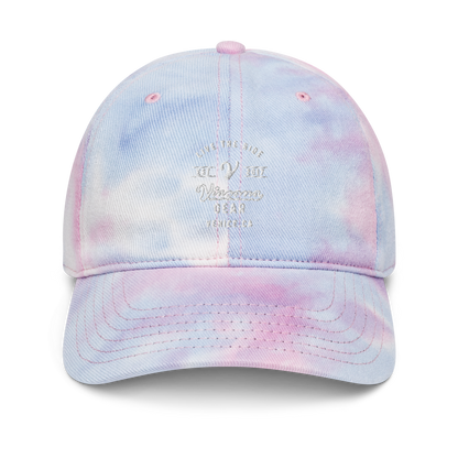 Viscous Gear Live The Ride Typography Logo No.2 White Embroidery Unisex Tie dye hat