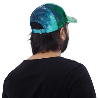 Viscous Gear Live The Ride Typography Logo No.2 White Embroidery Unisex Tie dye hat