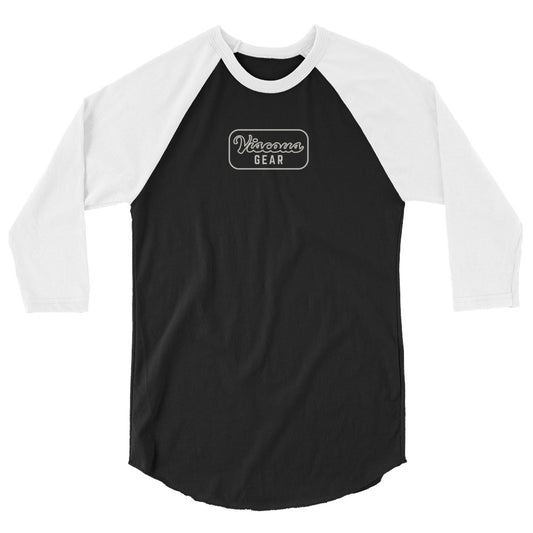 Viscous Gear Minimalist Badge Light Typography Logo Unisex 3/4 sleeve raglan shirt