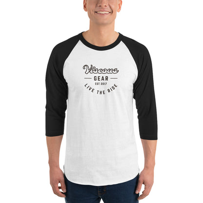 Viscous Gear Live The Ride Dark Typography Logo No.3 3/4 sleeve raglan shirt