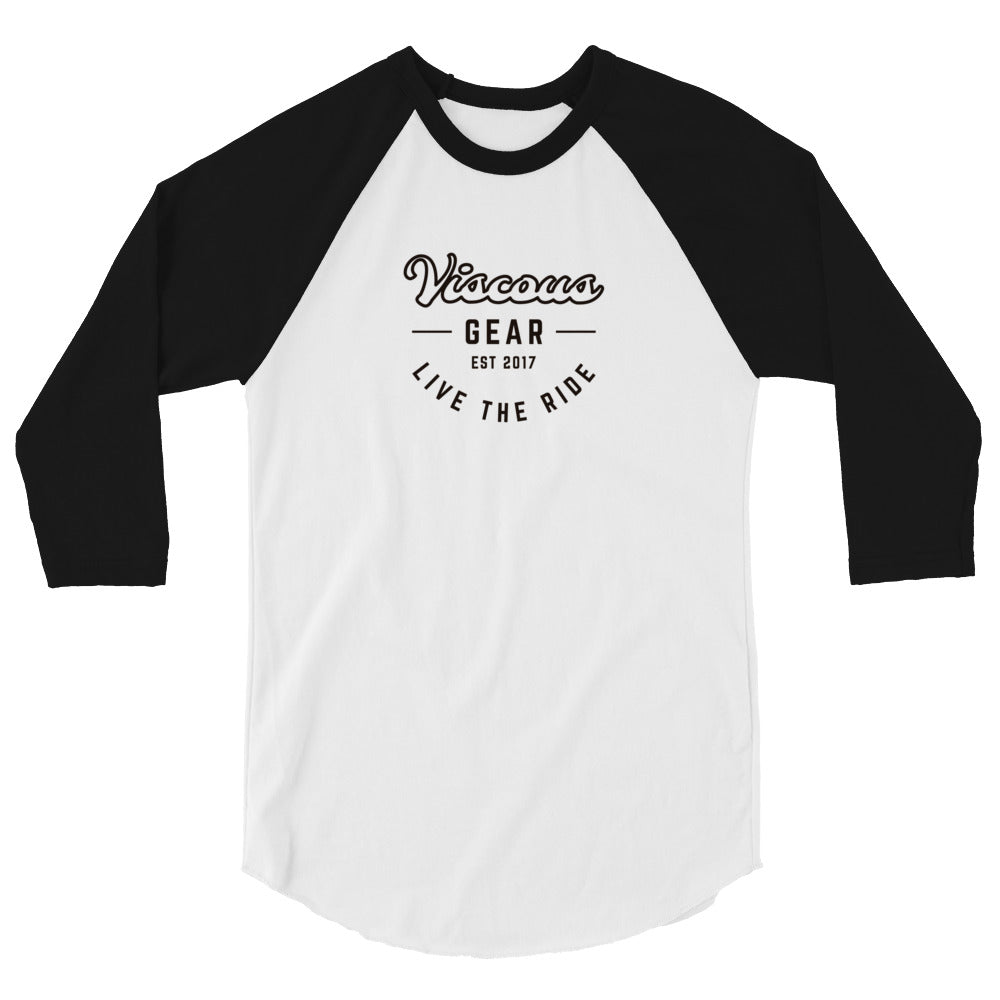 Viscous Gear Live The Ride Dark Typography Logo No.3 3/4 sleeve raglan shirt