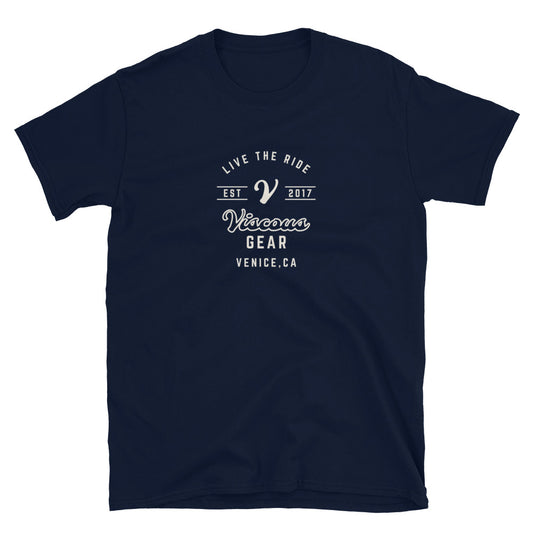 Viscous Gear Live The Ride Light Typography Logo No.2 Short-Sleeve Unisex T-Shirt