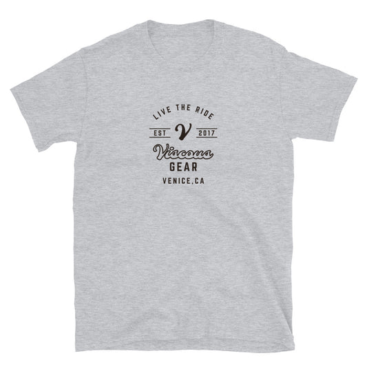 Viscous Gear Live The Ride Dark Typography Logo No.2  Short-Sleeve Unisex T-Shirt