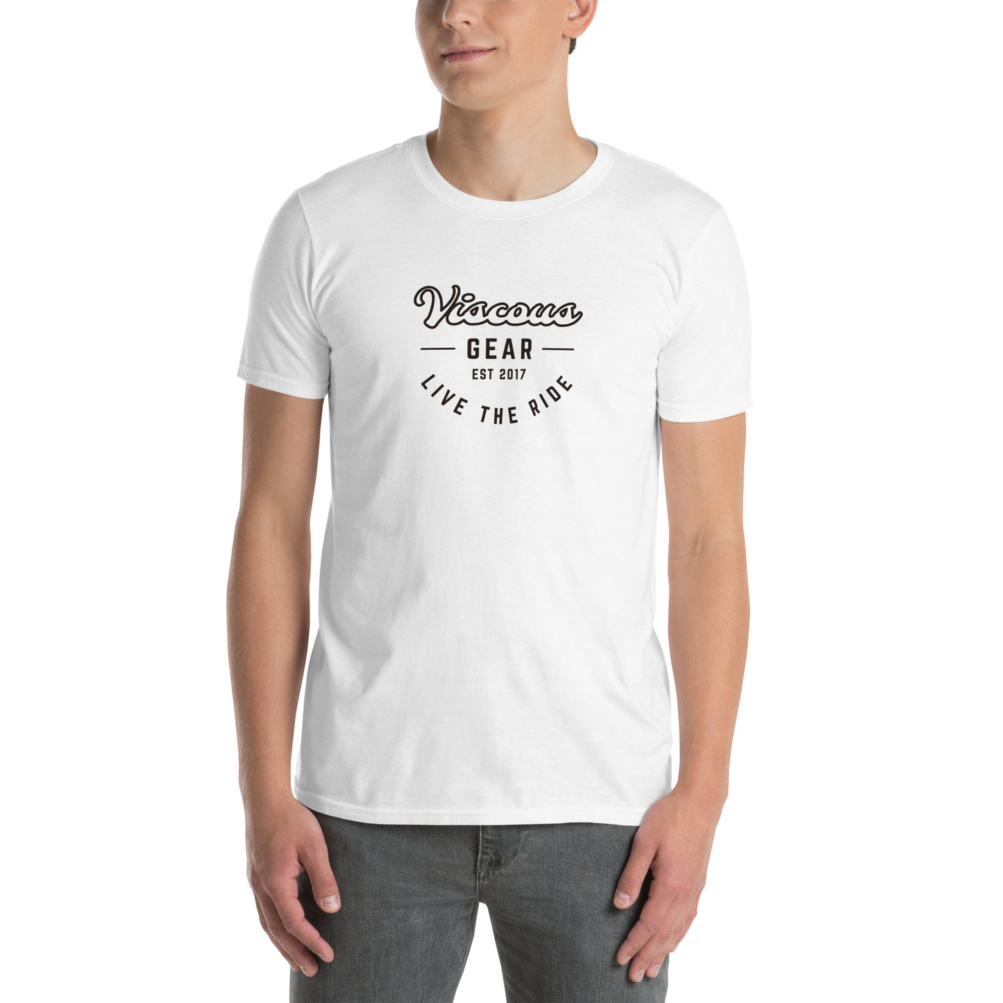 Viscous Gear Live The Ride Light Typography Logo No.3 Short-Sleeve Unisex T-Shirt