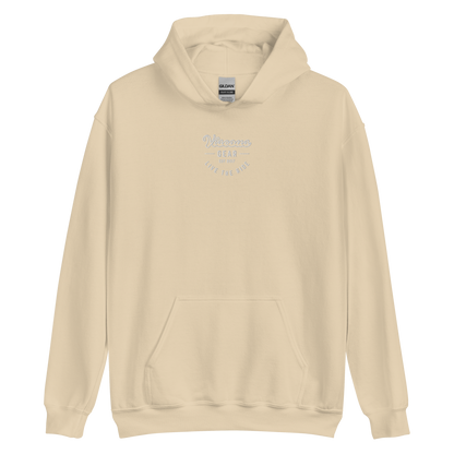 Viscous Gear Live The Ride Typography Logo No.3 White Embroidery Unisex Hoodie